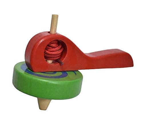 Antlantic Wood Store Wooden Battling Top Lattoo | Handmade Wood Spinning Spinner Toy Spindle Top | Best for Kids Game | Multi Colour (14cm) (Pack of 1) (B09WDMYQNX) Amazon Price History, Amazon Price Tracker