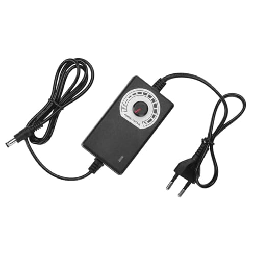 BELLIFFY Fuente de Alimentación para Máquina de Tatuar con Knob Ajustable Adaptador Europeo de Voltaje Estable y Carcasa Resistente Potencia Segura para Tatuajes Unidad Negra