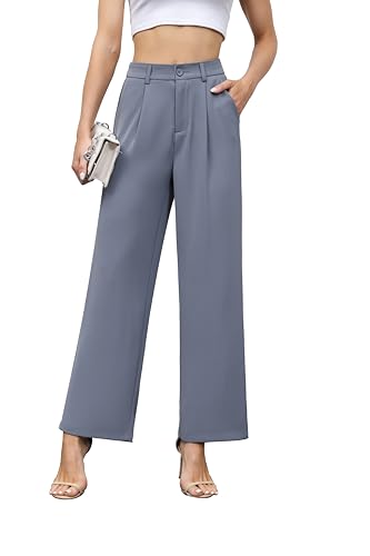 Hody Lovy Women Business Dress Pants Casual Slacks High Waisted Work Pants Wide Leg Palazzo Trousers