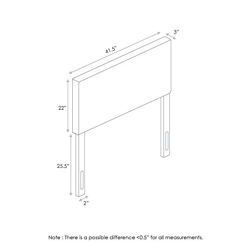 Image of FURINNO Roanne Plain Headboard, Twin, Fog