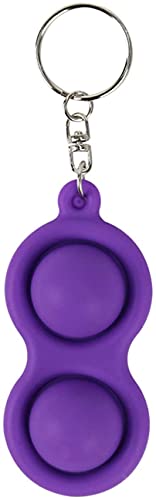 Mini Simple Dimple Sensory Fidget Toy Stress Hand Toys for Kids Teen Adult, Push Pop Bubble Keychain Sensory Therapy Toys for Home Office School (Purple)