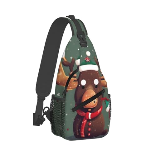 Mochila Bandolera con Estampado de Alce Navideño Unisex miniatura 2