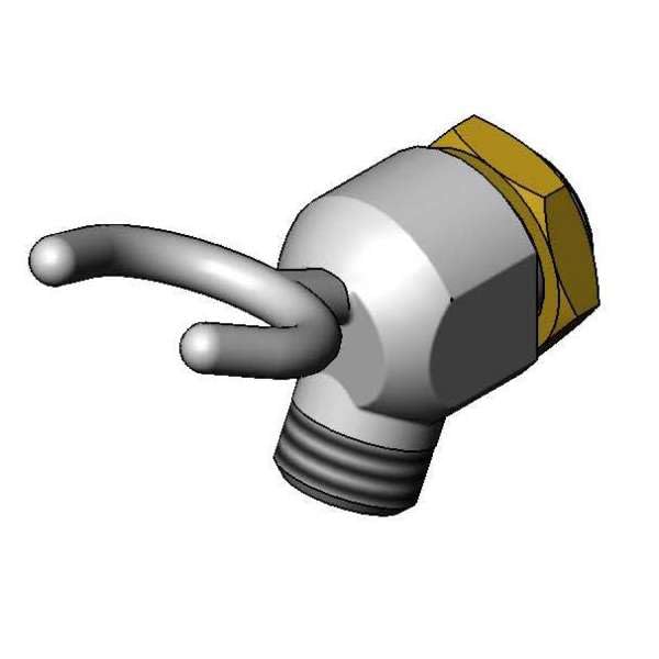 T&S Brass B-0104-LF Wall Hook, 3/4-14UN Male Outlet, 3/8" NPT Female Inlet, Less Flange