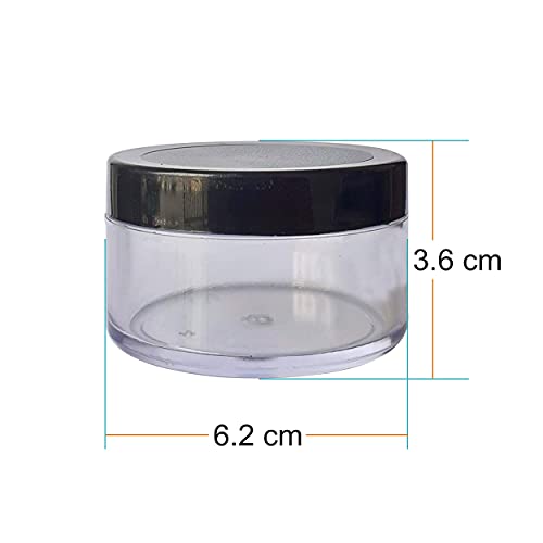 Image of Zenvista Meditech Cosmetics Shan Jars, 50 gm with Matte Finish Black Lids, for Lip Balms, DIY Skin Care - Pack of 3