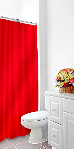 Home Expressions Heavy Duty Vinyl Magnetic Shower Curtain Liner 70"X72" (Red) #TOP23