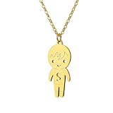 OAUWKEIY Collar Colgante de moda para niño con la letra S grabada y el nombre (dibujo animado)