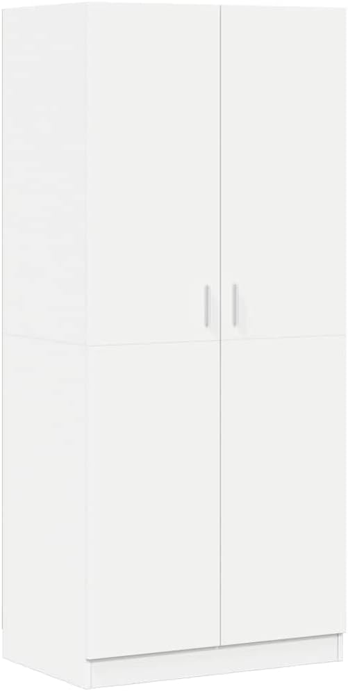 vidaXL Kleiderschrank mit 2 Türen Garderobenschrank Garderobe Schrank Dielenschrank Schlafzimmerschrank Weiß 80x52x180cm Spanplatte