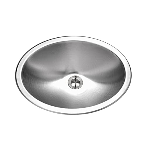 Houzer Opus Series Cht-1800-1 Topmount Oval Bowl Bathroom Sink, Without Overflow, 17-3/4" X 13-9/16", Stainless Steel #TOP21