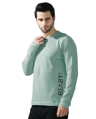 Image of Mens Printed Round Neck Half Sleeve /Long Sleeve 100% Cotton T-Shirt