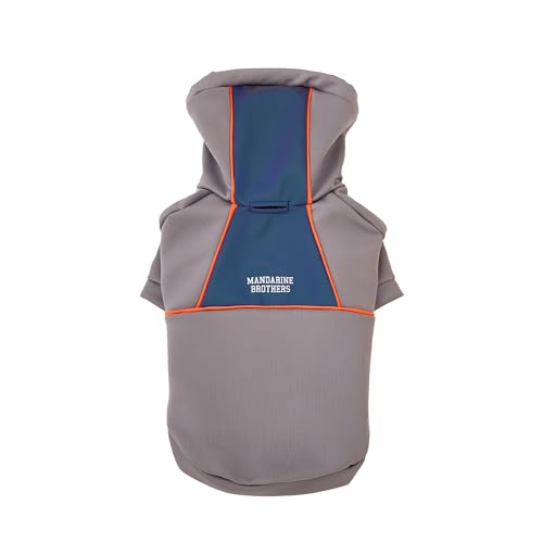 MANDARINE BROTHERS マンダリンブラザーズ RAINPROOF PULLOVER レインプルーフフーディ 犬 服 撥水 パーカー リフレクター 夜散歩 (GRAY, 3L)