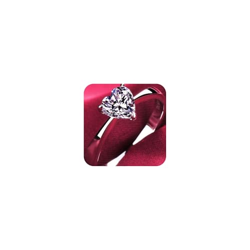 CZ Engagement Rings for Women 925 Sterling Silver Solitaire Cushion Love Heart Cubic Zirconia Promise Engagement Ring