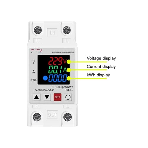 Relais de protection 63A avec compteur kWh et double écran réglable