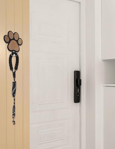 Gxdamxz Hunde Garderobe, Hundegarderobe Holz Hundeleinenhalter Wand für Hundezubehör & Halsband, Dog Leash Holder for Wall, Schwarz