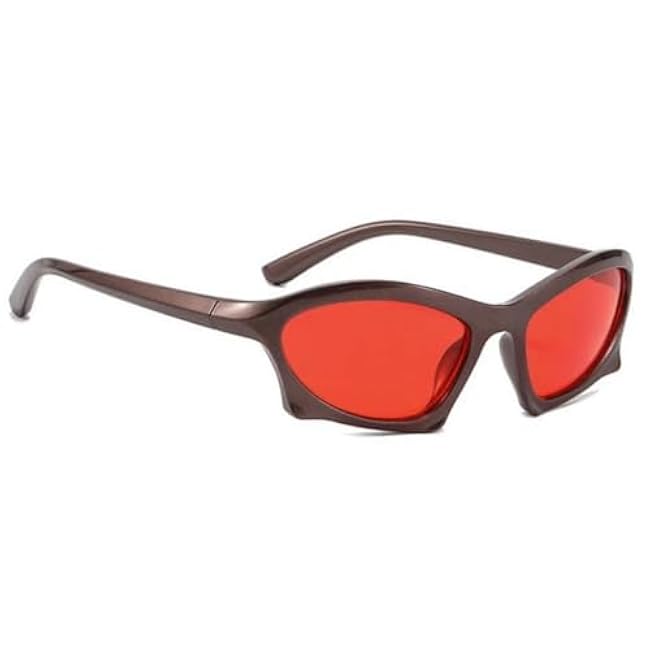 Street Knitted Cool Sport Trendy Wrap Around Fashion Y2K Oval Outdoor Sport Sunglasses for Men Women Black Sunglasses Vintage Fashion Shades Bat Sun Glasses