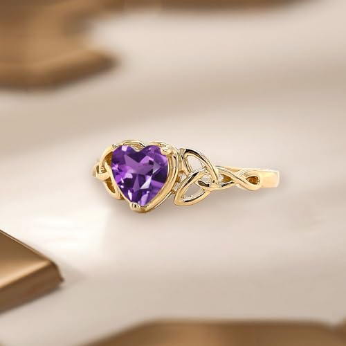 10K 14K 18K Solid Gold Gemstone Celtic Knot Ring 1.5 Carat Heart Cut Knot Promise Anniversary Ring Jewelry Gifts Size 3-15 Engrave Name2