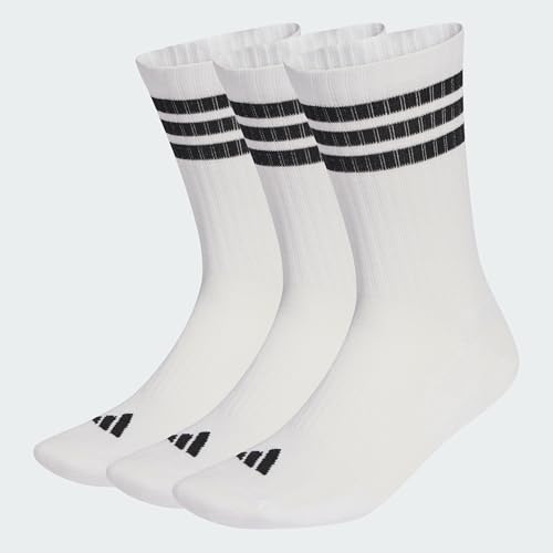 adidas Unisex adulto 3STRIPES CUSHIONED SPORTSWEAR CREW SOCKS 3 PAIR PACK, white/black/black, 40-42