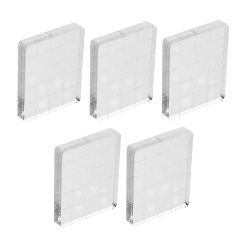 SEWACC 5Pcs Clear Stamp Blocks for DIY Crafts Convenient Transparent Stamping Tool for Scrapbooking Card Making Unique Decorations Durable Material for Creative