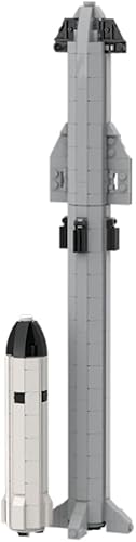 Starship - Juguetes de bloques de construcción, vehículo de lanzamiento súper pesado Falcon 9, cohete del espacio exterior para niños y adultos,