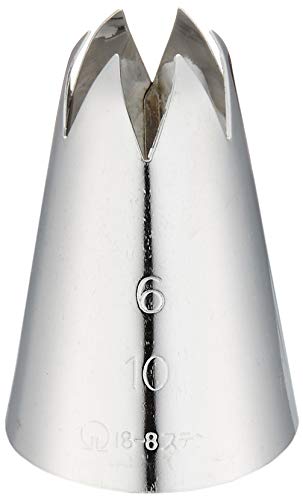 遠藤商事 業務用 口金 花型 6切 No.10 18-8ステンレス 日本製 WKT31060（Amazon）