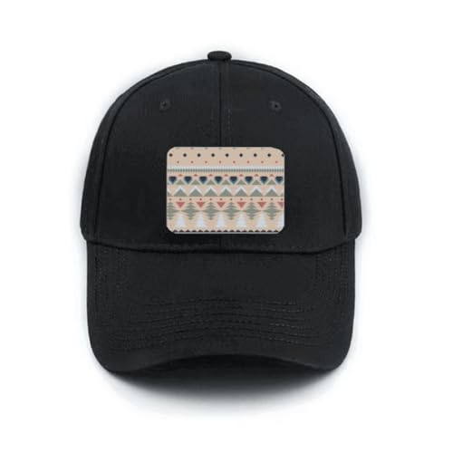 Casquette de baseball noire réglable avec motif losange bleu et gris
