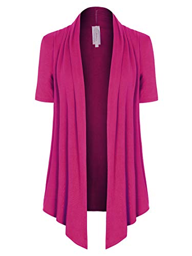 Image of MixMatchy Women's Lightweight Short Sleeve Draped Open Front Cardigan Vest