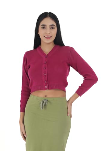Image of Women Winter Wear V-Neck Full Sleeves Regular Fit Woollen Blouse