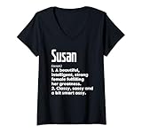 Womens Susan Definition Funny Meaning Personalized Name V-Neck T-Shirt