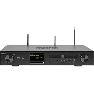 Imperial DABMAN i550 CD HiFi-versterker internetradio (DAB+/DAB/UKW/WLAN/LAN, Bluetooth, streaming diensten, cd-speler, stereo eindversterker, AV-ontvanger), zwart, HiFi breed, 22-252-00