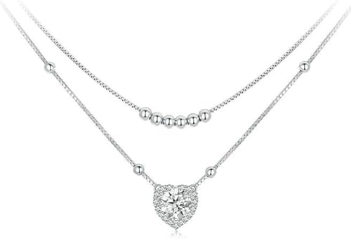 14K Gold 1ct Diamond Pendant Necklace,Heart Necklaces for Women i...