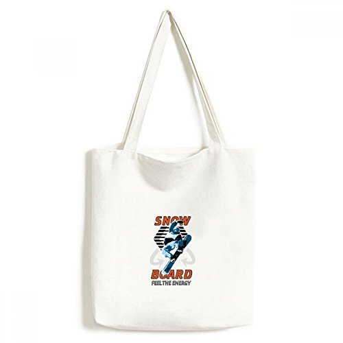Cadeau sac en toile illustration sport d'hiver grand fourre-tout pour passionné