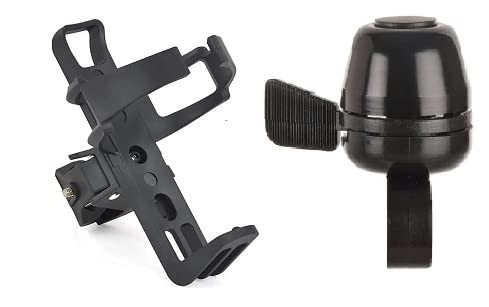 Wavva® Bottle Holder with Cycle Bell for Bicycle Water Bottle Cage Holder Bracket with Adjustable Clamp Black