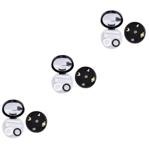 3 Set Di Organizer Per Lenti Da Viaggio Essenziali Elegante Custodia Per Per Occhiali Compatto Nero Per Studenti 2 Pezzi x 3