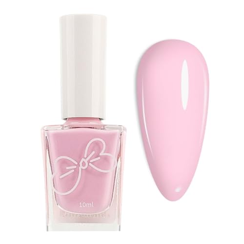Nail Varnish - Baby Pink Nail Polish - 10mL Breathable Quick Dry Nail Polish - Natural Light Pink Nail Art Polish For Women Girls DIY Manicure - No Need UV Cure