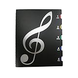 楽譜 ファイル A4 20枚/40面 30枚/60面 全5色 直接書き込み 見開き 大容量 光反射防止 防水素材 汚れにくい シンプルタイプ ピアノ伴奏 部活・ピアノ教室 カラオケ教室 (ブラック_20ポケット 40ページ)