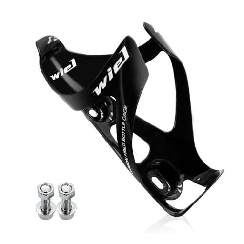 Wiel 100% Full Carbon Fiber Lightweight Water Bottle Cage Bicycle Drink Water Bottle Holder (Red)