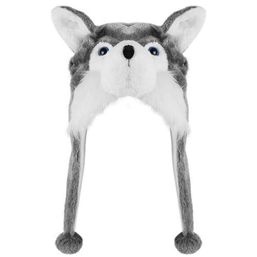 CHONGQILAO Lustige Tiermütze Plüsch Mütze mit Ohrenklappe,...