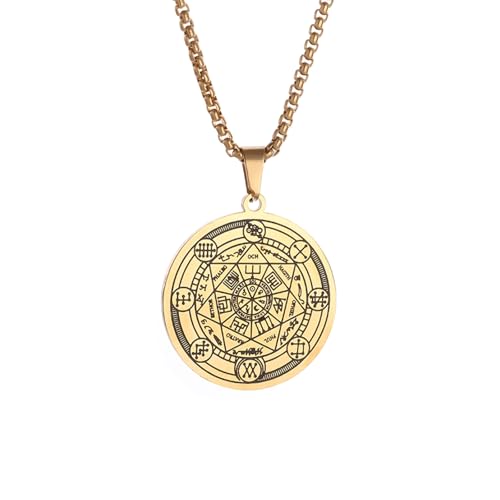 Collier 7 archanges en acier inoxydable pour homme avec pendentif talisman