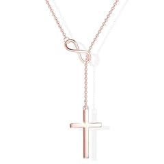 Rose Gold Infinity Cross Necklace