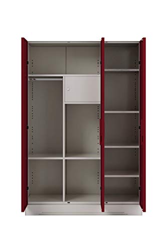 Image of GODREJ INTERIO Slimline Steel Wardrobe Ceremine Red,3 Door