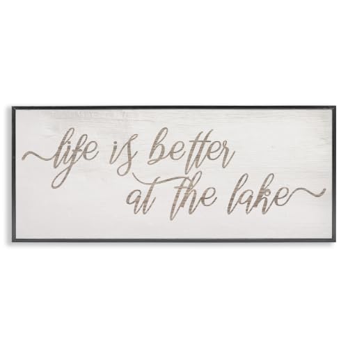 Lake House Phrase Inspirational, 13 x 30 Inch Framed Giclée Print