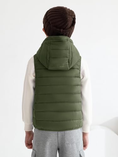 Image of Haloumoning Boys Puffer Vest Kids Sleeveless Zip Up Jackets | Lightweight Puffy Down Jacket with Hood 4-14 Years