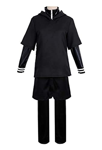 MayMaxPlay Ken Kaneki Cosplay Costume Jumpsuit Battle Uniform Tokyo Ghoul Hoodie Jacket Pants Halloween Full Sets (Black, L)