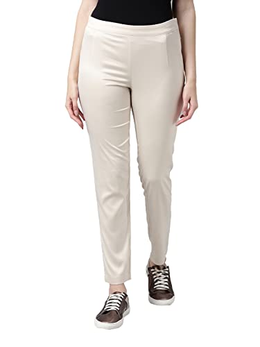 Image of GO COLORS Women Mid Rise Polyester Shiny Pant