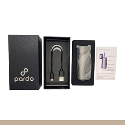 Pardo Cigar Torch Lighter - Electric Lighters Rechargeable - Triple Jet Flame, Refillable Butane Torch Lighter - Windproof, Adjustable Flame - Micro USB Charging, Ideal Gift for Men - Red