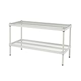 Design Ideas MeshWorks, 2-Tier Steel Shelving Rack, 440lb Capacity Per Shelf, White