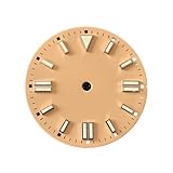 Saharuse Esfera de Reloj con Textura Mate 28,5mm, Juego manecillas Caras Color Caramelo, Accesorio estéril Luminoso Verde for Movimiento NH35 NH36 8215, 1 ud(Bronze)