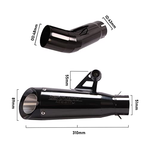 Yosayusa Motorcycle Exhaust Pipe Muffler Silencer 2" Slip On Exhaust Tail Pipe Midpipe System For Suzuki Gsxr 600 Gsxr 750 2011-2022 Sportbike Replacement Accessories #TOP4