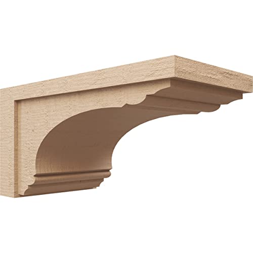 12"W x 24"D x 12"H Wide Warren Rough Cedar Woodgrain TimberThane Corbel, Primed Tan