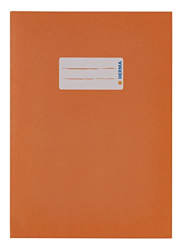 Preisvergleich Produktbild HERMA 5504 Heftumschlag A5 Papier Orange, Hefthülle mit Beschriftungsfeld aus extrem kräftigen Papier & satten Farben, Heftschoner für Schulhefte, farbig