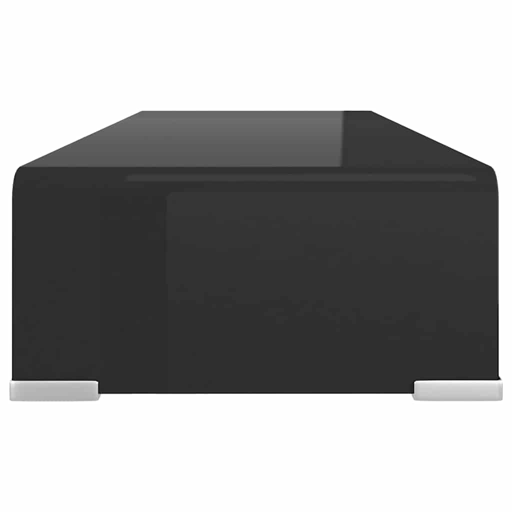 Leasha Rehausseur Écran PC Bureau, Réhausseur d'Écran Support de Moniteur 60x25x11 cm verre noir